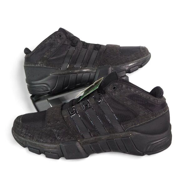 Adidas 2008 ClimaCool Mid Top Basketball Sneakers Triple Black 061208 Men's 12.5 - Picture 1 of 13
